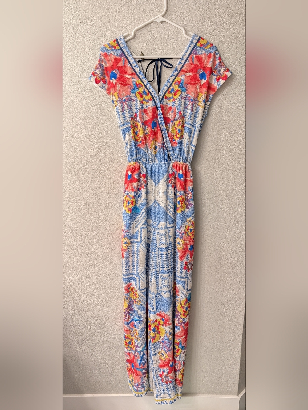 Flying Tomato Colorful Floral Wide Leg Jumpsuit Size Small